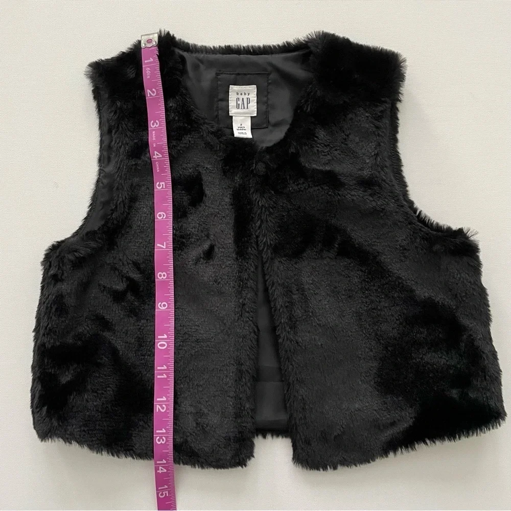 Baby Gap Black Faux Fur Vest Size 3 Years Toddler Girl